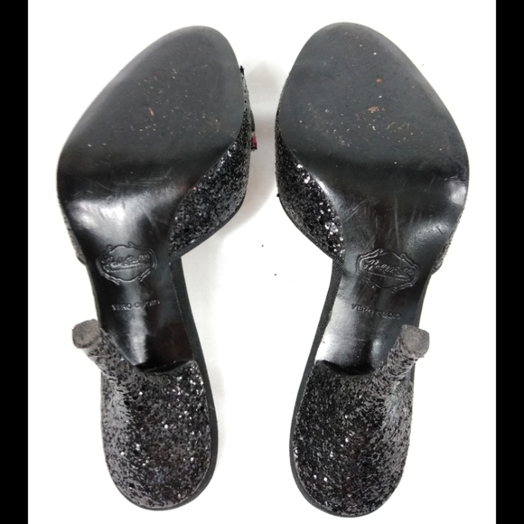 Hale Bob Open-toe, Bow, Glitter Heels Size 8 - Picture 5 of 8
